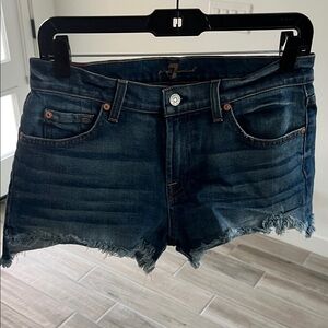 7 For All Mankind Women's Blue Denim cutoff Shorts size 29